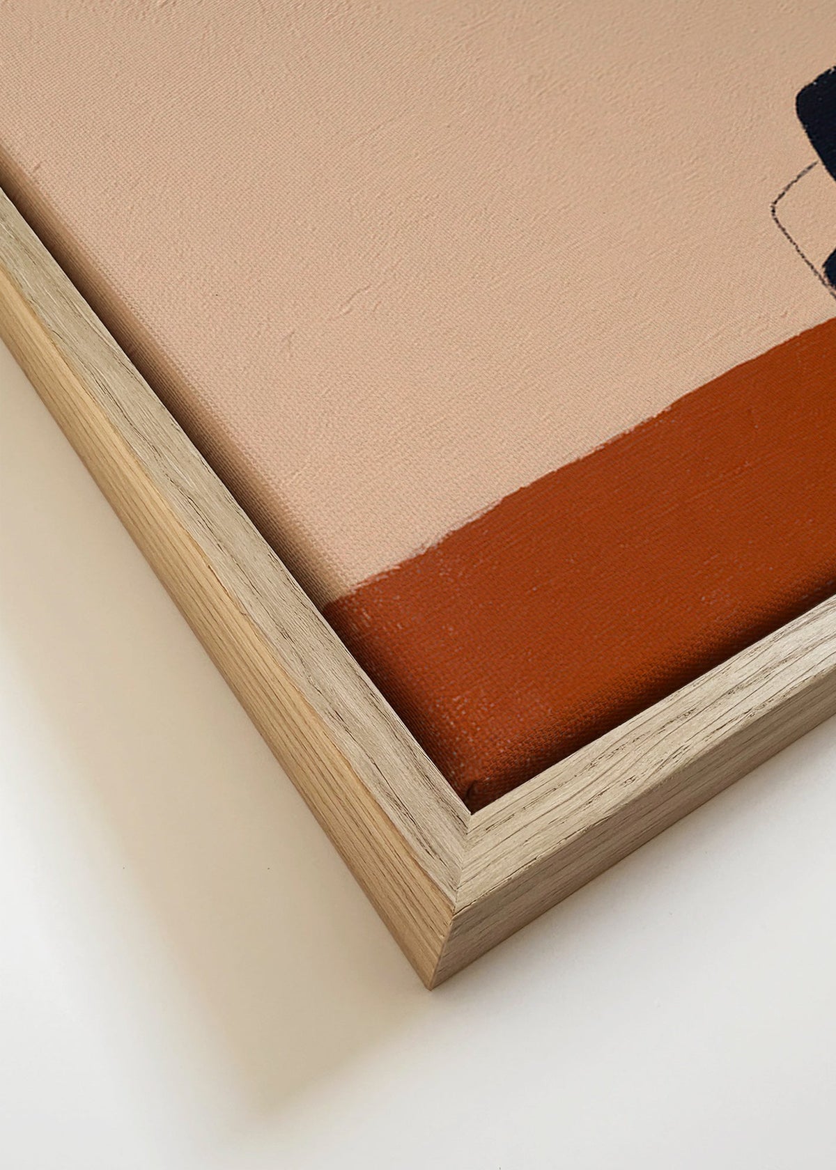 Cuadro minimalista con silla y suelo ocre – Canvas detail
