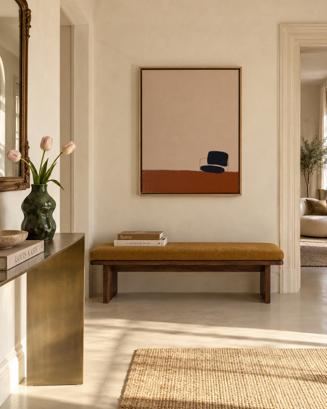 Earthy chair - Framed canvas in an interior