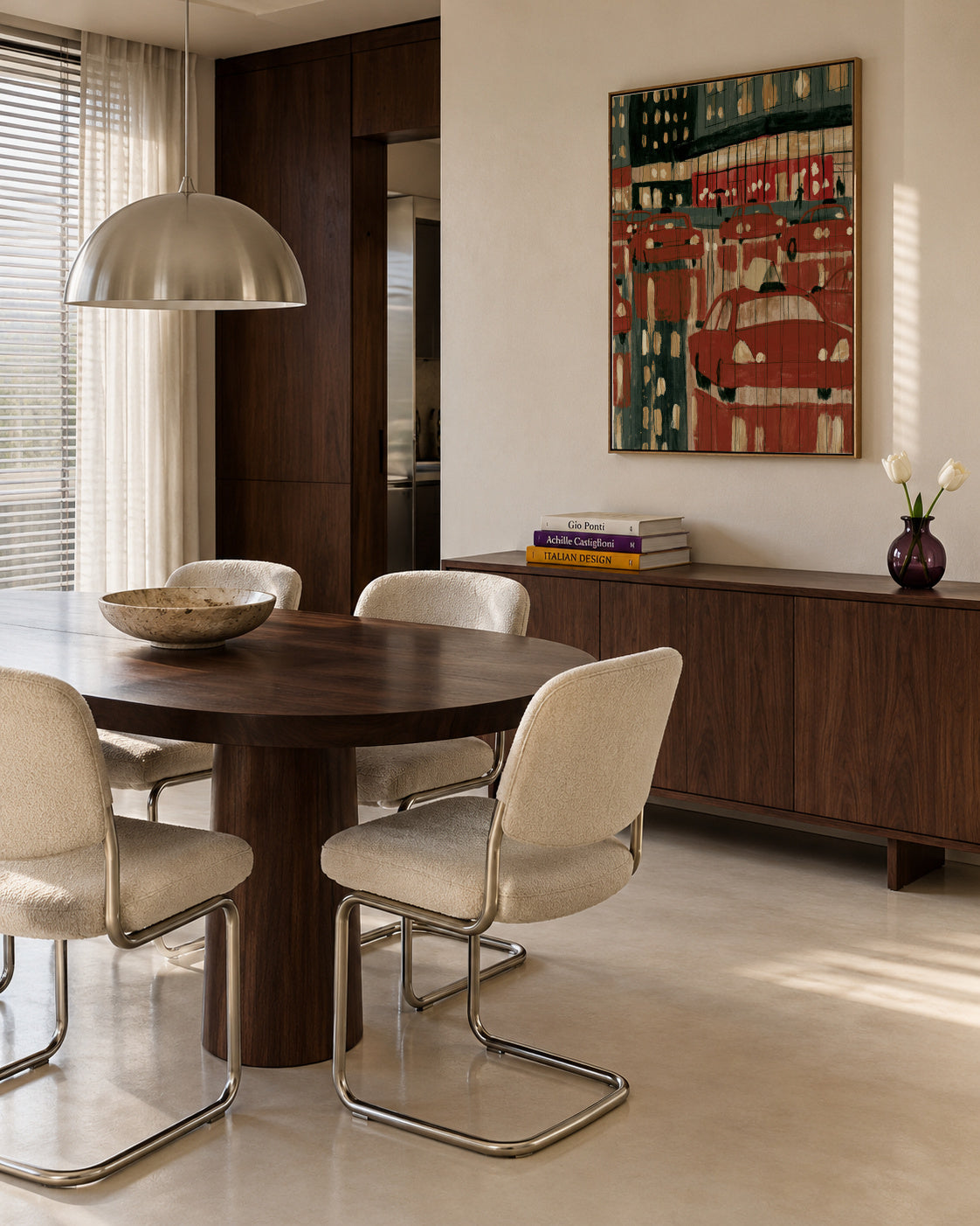 City Reflections - Framed canvas in an interior