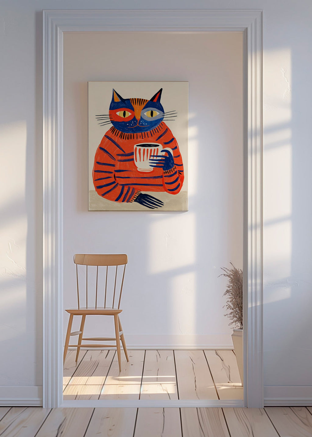 Cuadro de cocina con gato y taza – Canvas