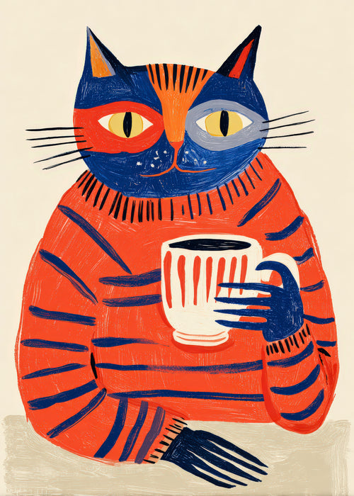 Coffee Cat - Unframed art print
