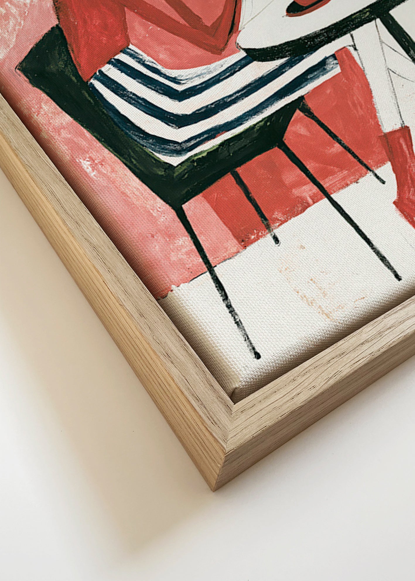 Cuadro de cocina con mujer y café – Canvas detail