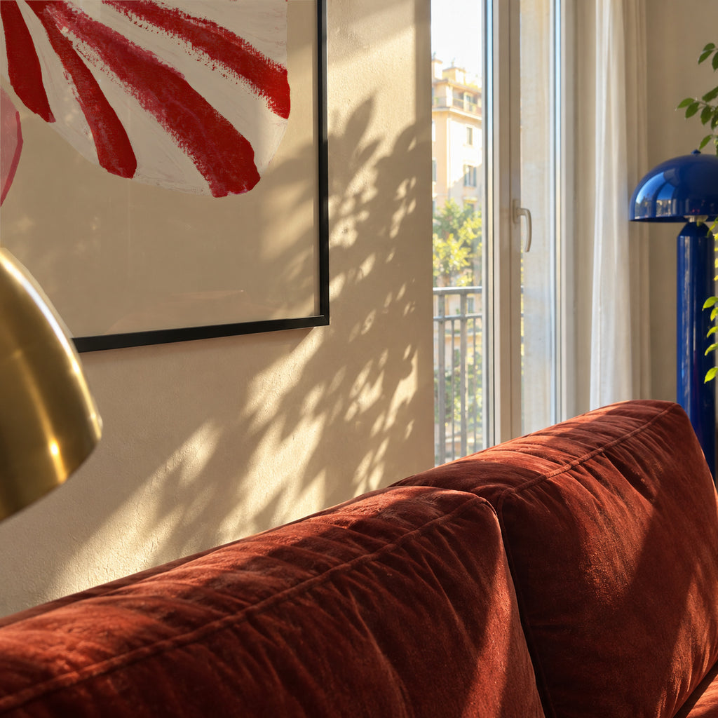 Bloom in Red - Framed poster in an interior