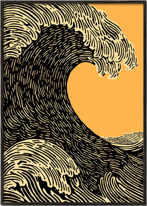 Ilustración de ola gráfica – Black Frame