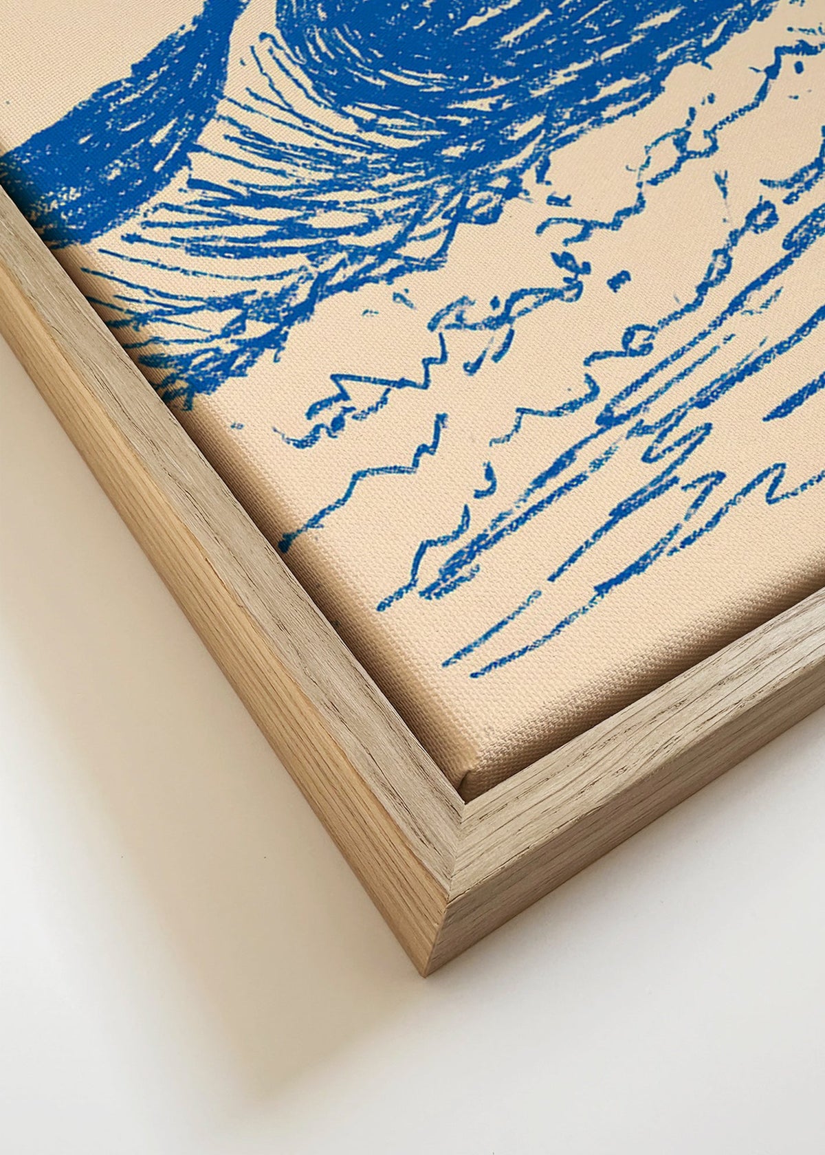 Cuadro de paisaje: ola y velero en boceto – Canvas detail