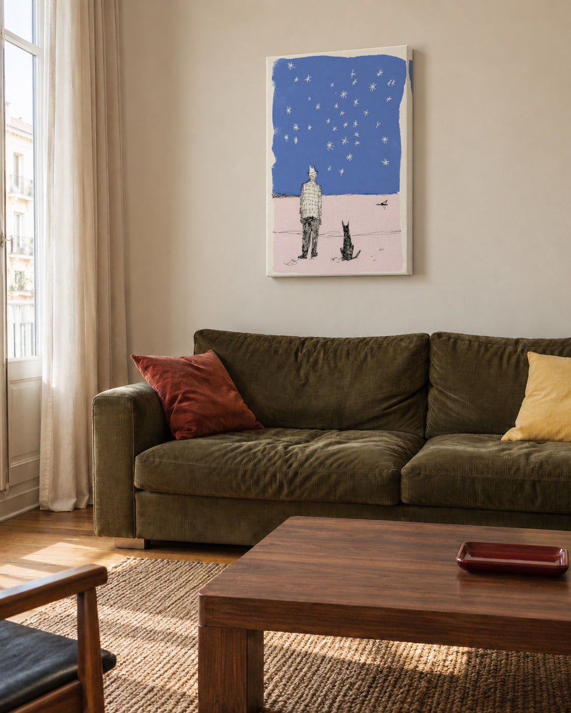 Under the Stars - Unframed canvas in an interior