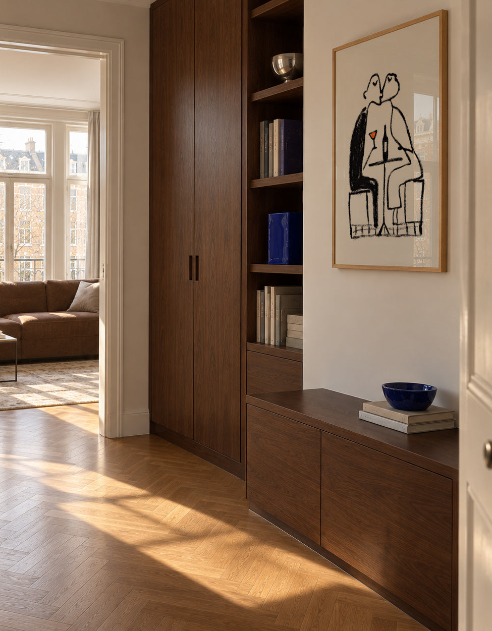Wine for Two - Framed poster in an interior