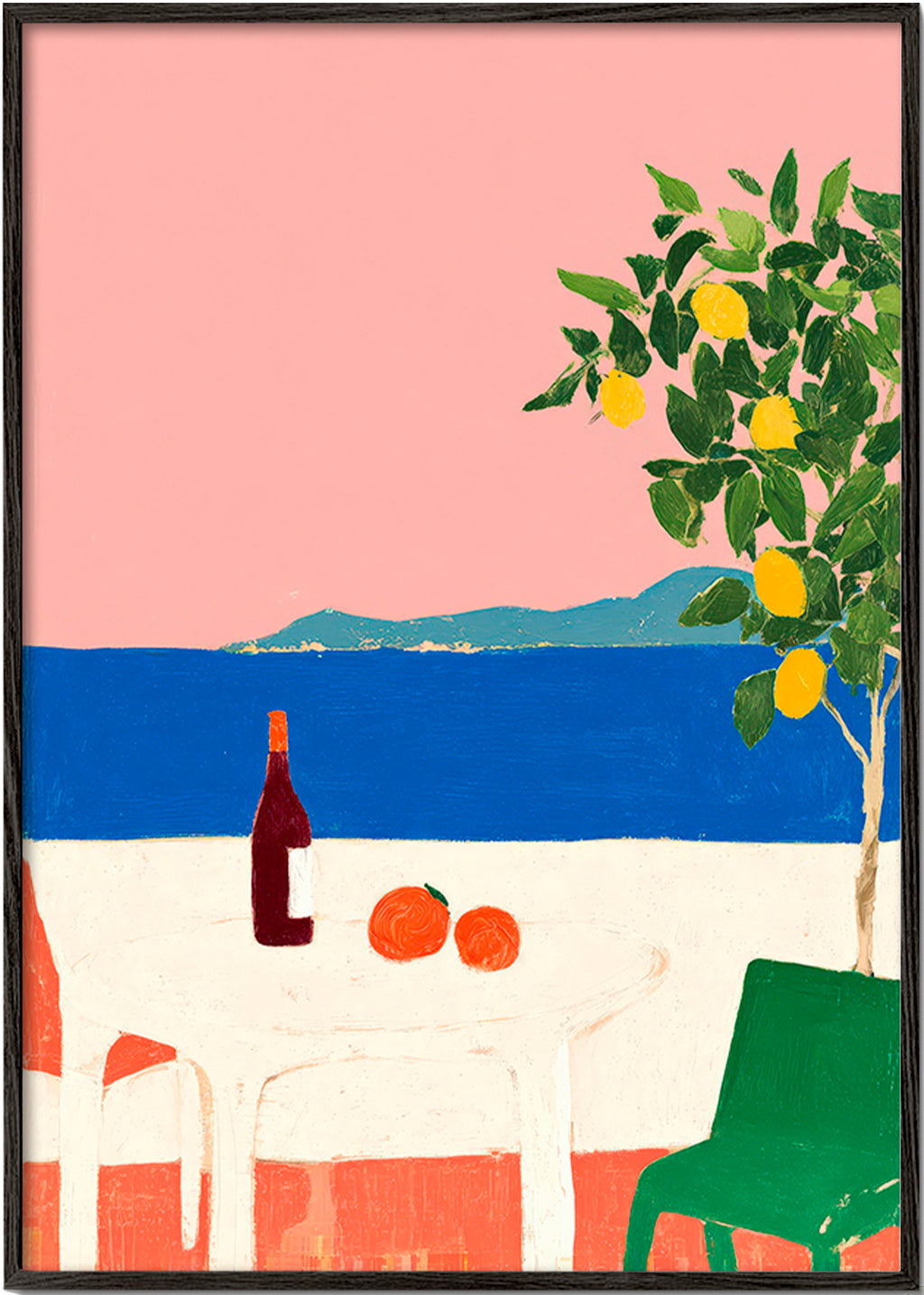 Kitchen art Pink Riviera with lemon tree