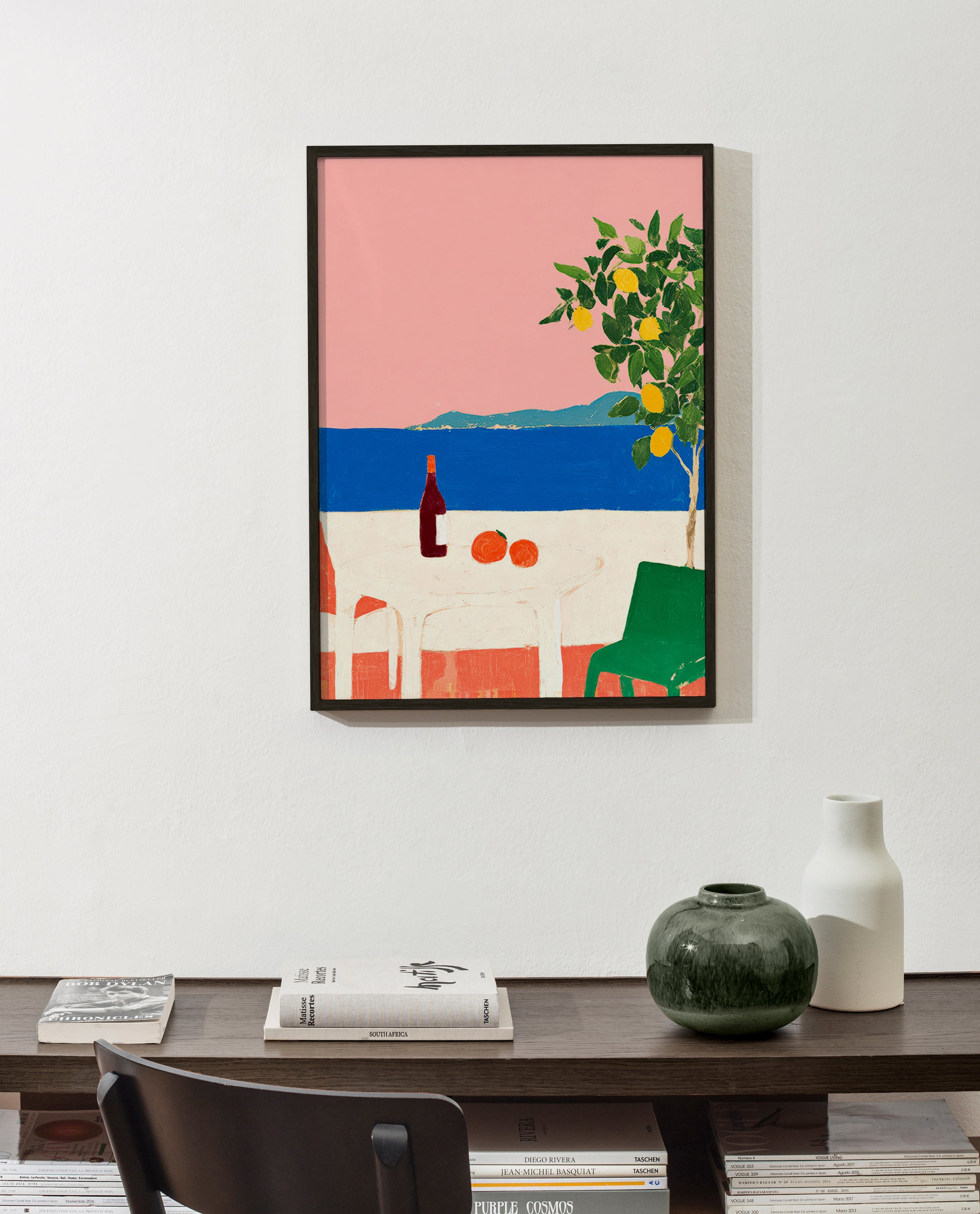 Kitchen art Pink Riviera with lemon tree