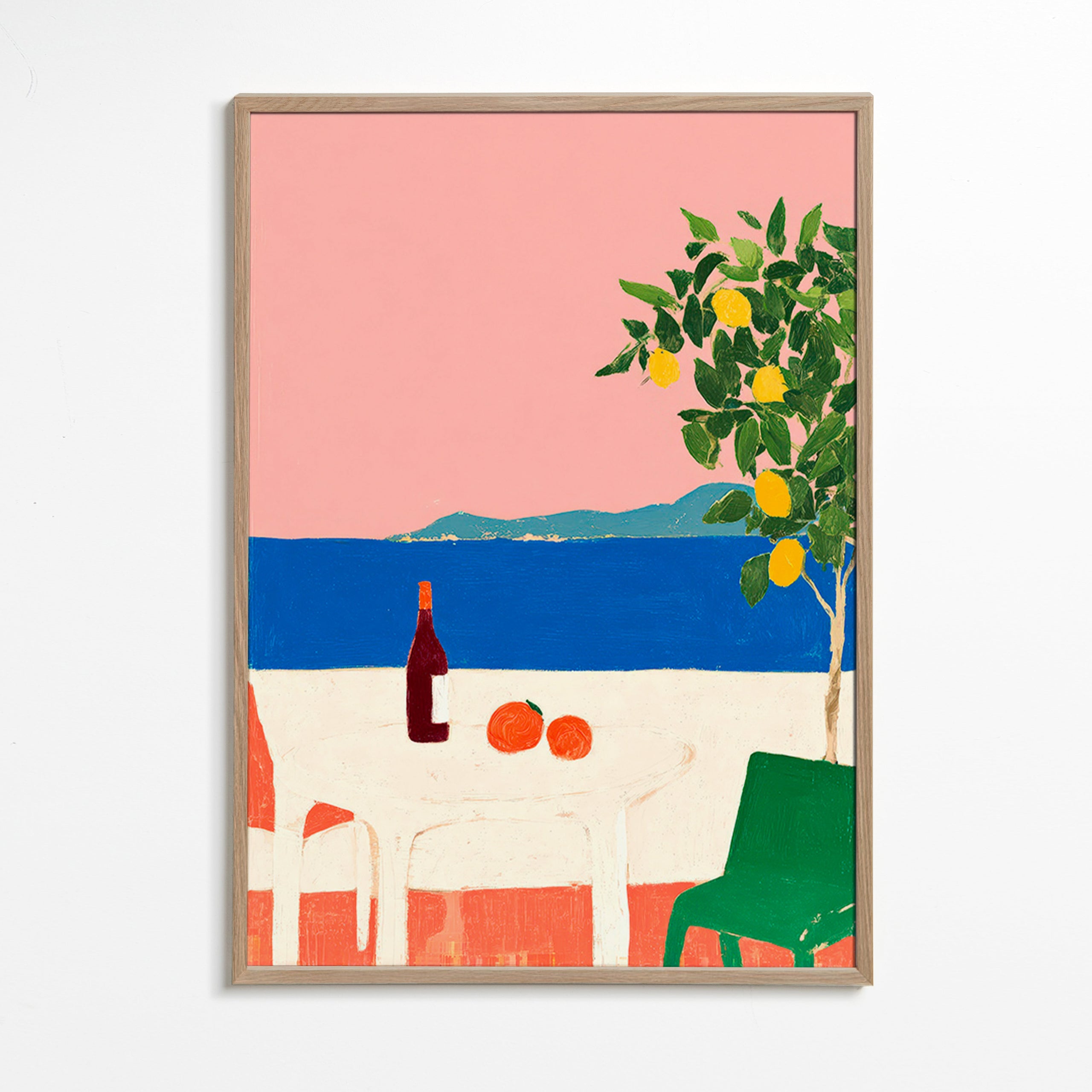 Kitchen art Pink Riviera with lemon tree