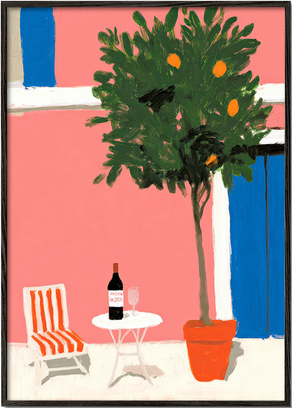 Kitchen art featuring a citrus pot on a terrace