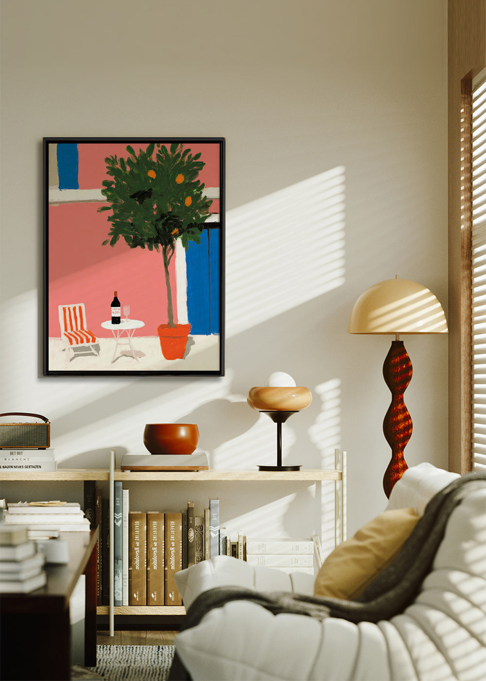 Kitchen art featuring a citrus pot on a terrace