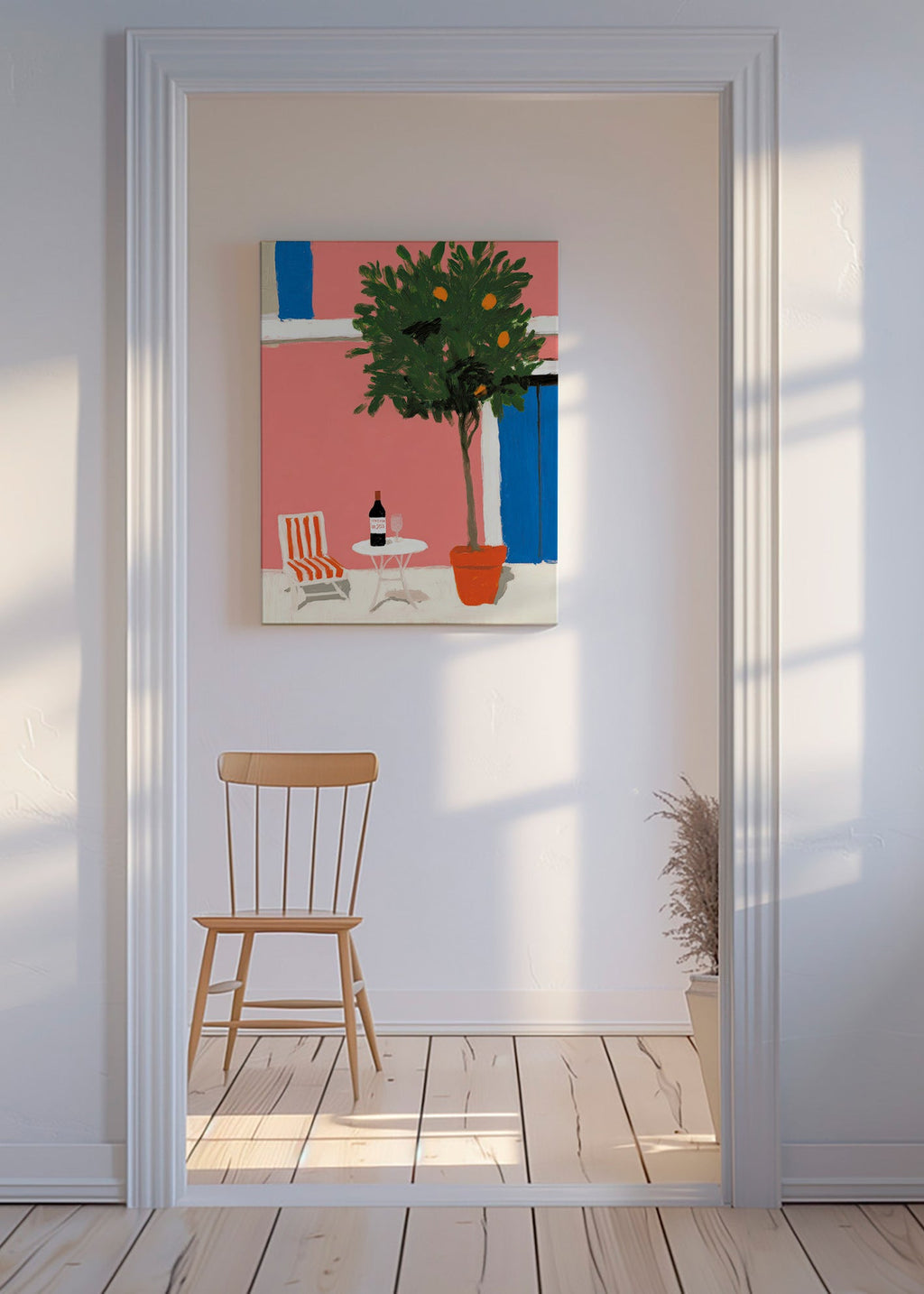 Kitchen art featuring a citrus pot on a terrace
