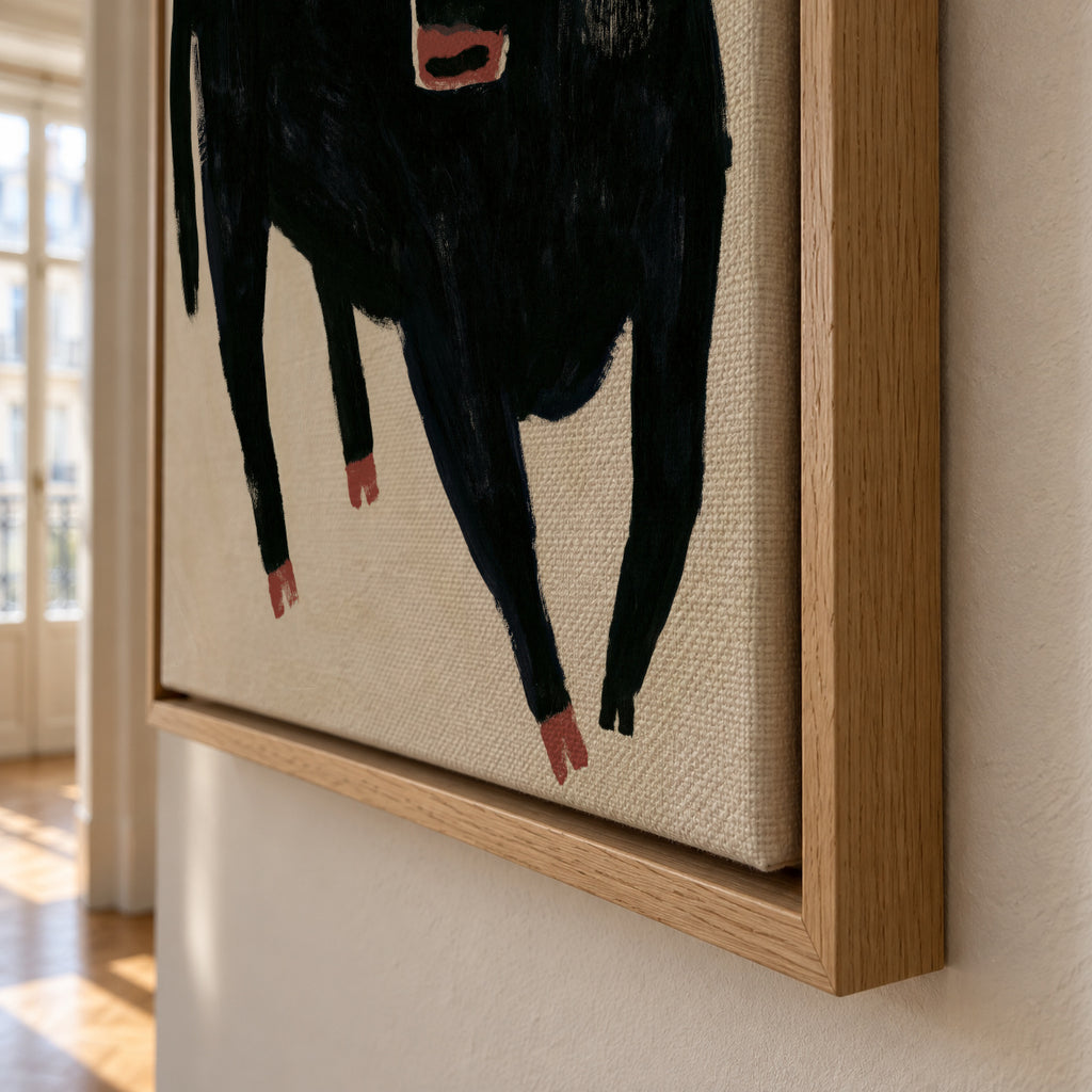 Black Bull - Framed canvas detail
