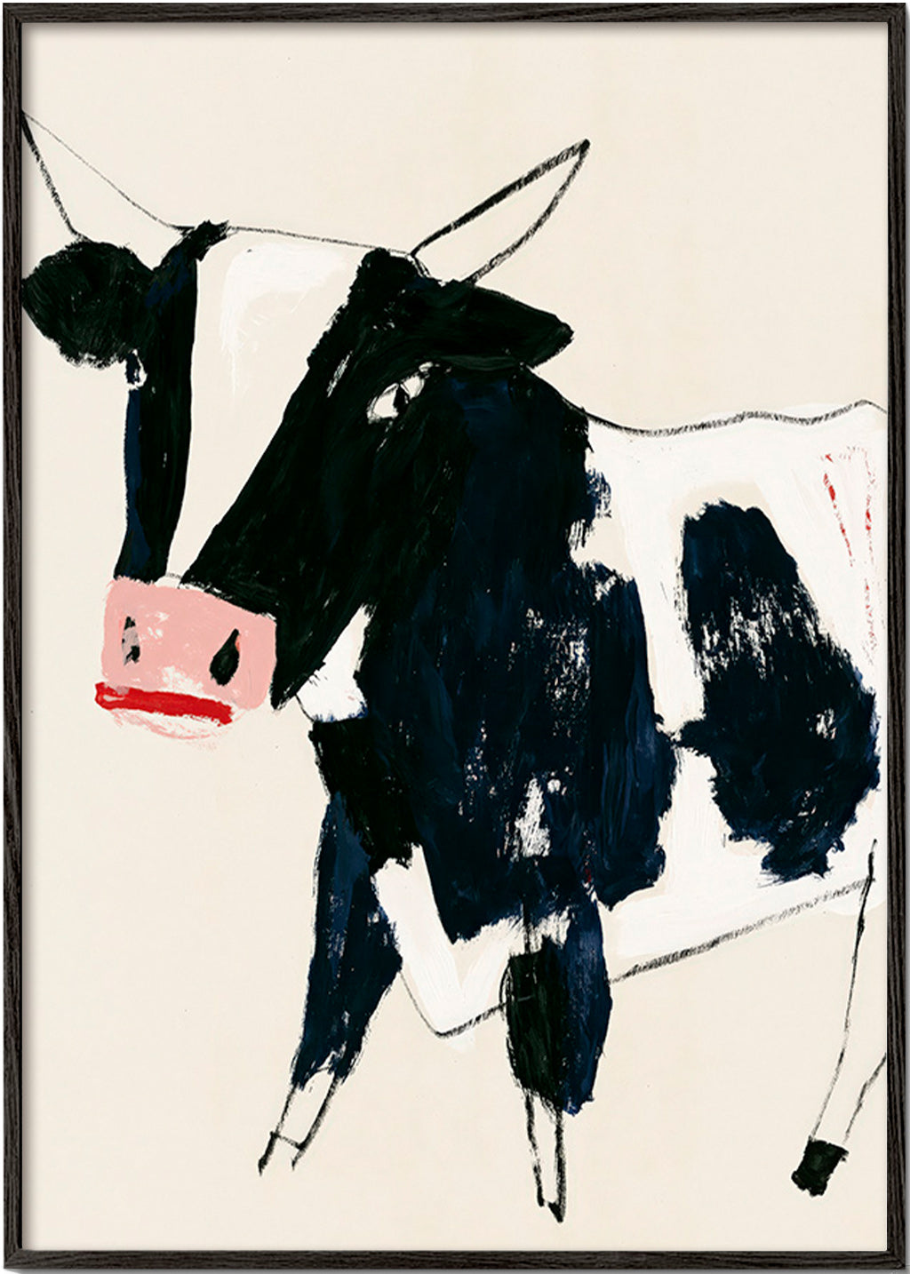 Cuadro vaca expresiva – Black Frame