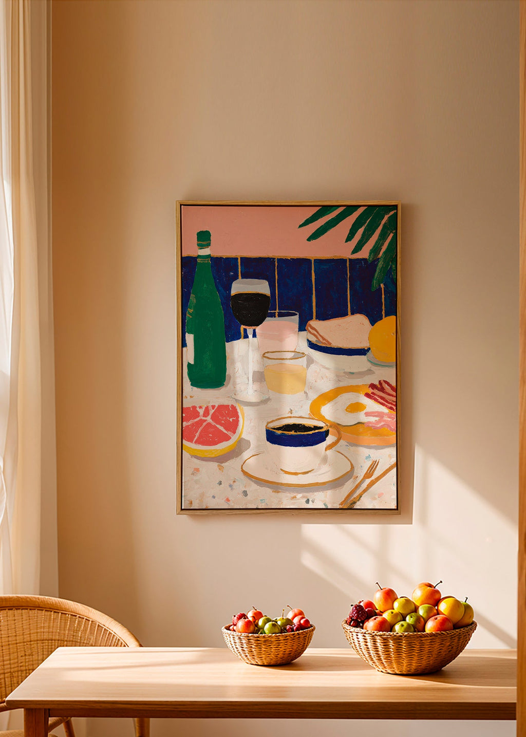 Cuadro de cocina: bodegón de desayuno con café y cítricos – Canvas1