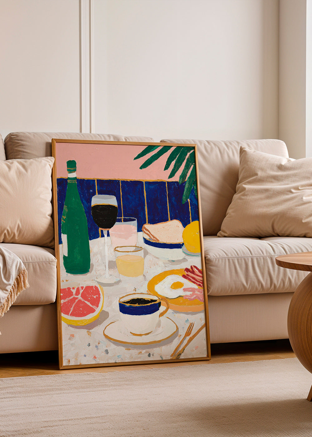Cuadro de cocina: bodegón de desayuno con café y cítricos – Product1