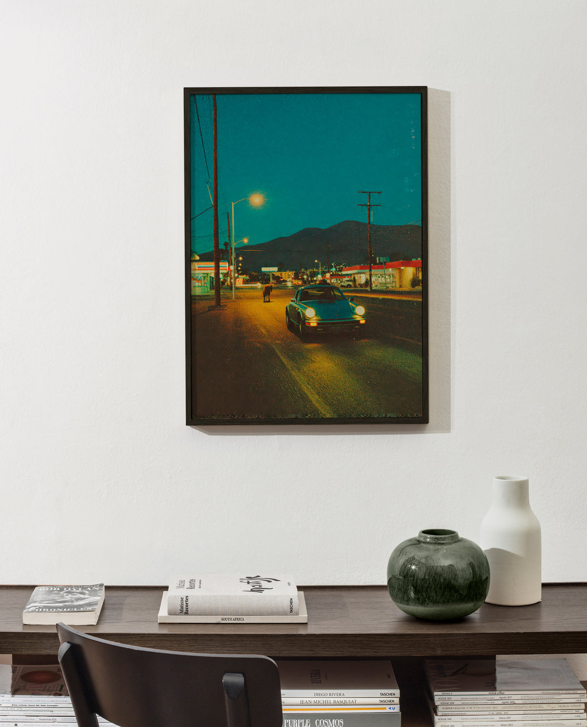 Cuadro de paisaje: carretera desértica nocturna – Product1