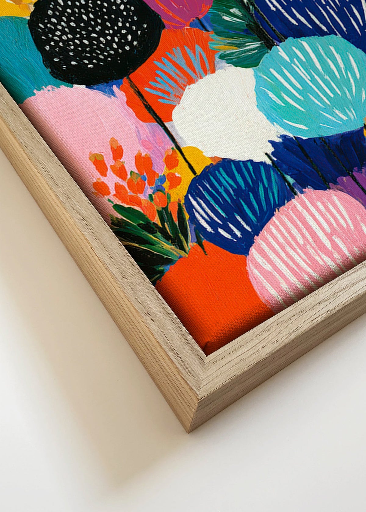 Lámina botánica con bouquet colorido – Canvas detail