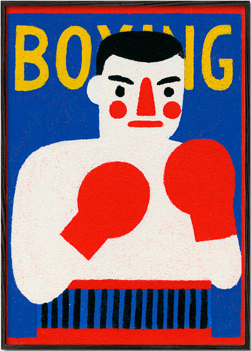 Sports art: illustrated boxer poster