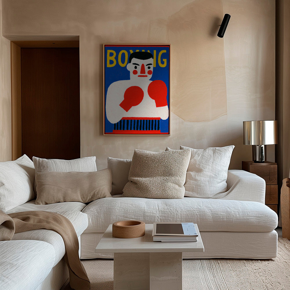 Cuadro deportivo con boxeador ilustrado – Canvas1