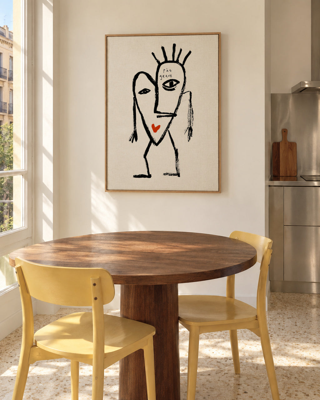 Abstract Face - Framed canvas in an interior