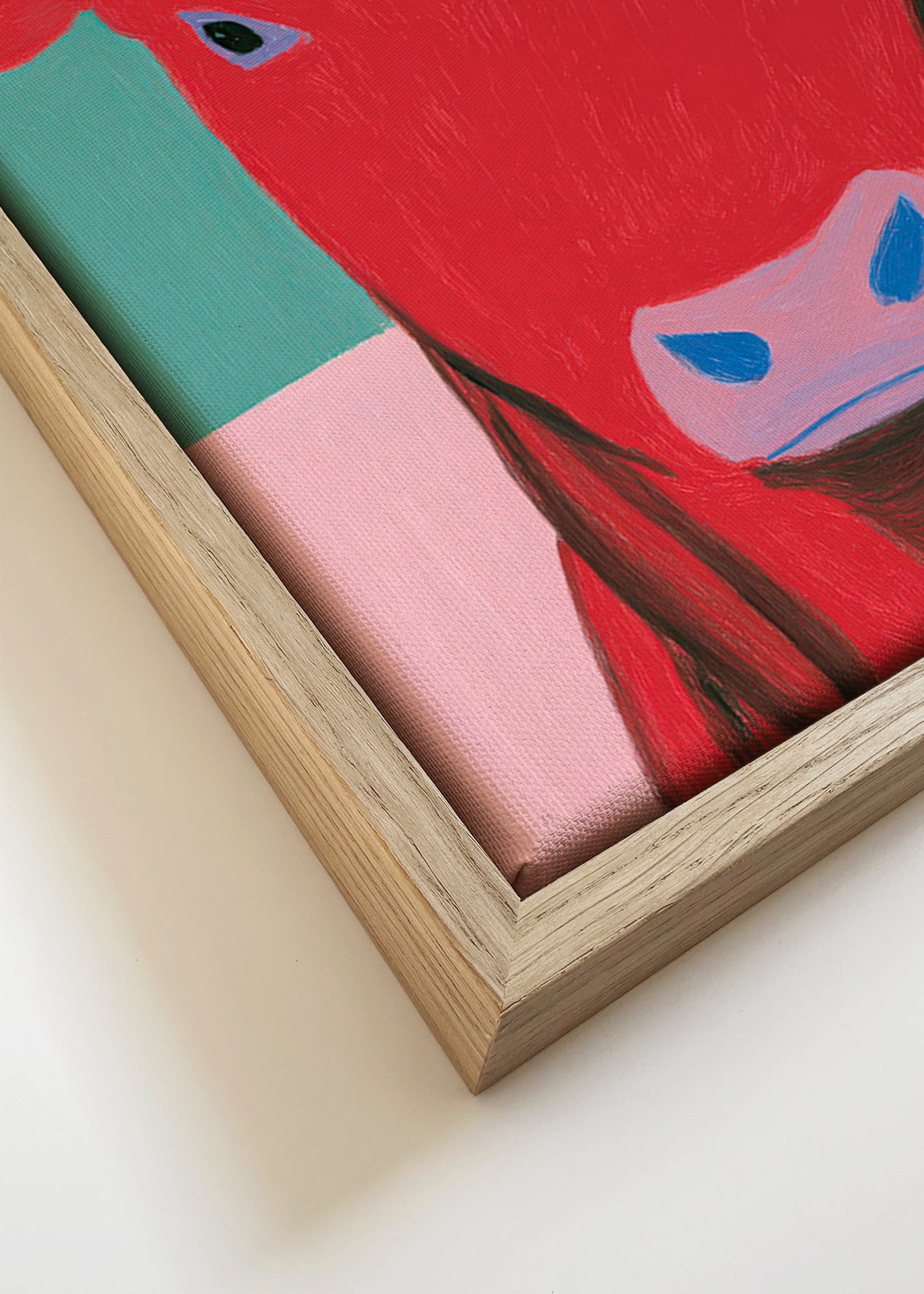 Cuadro toro rojo: retrato pictórico moderno – Canvas detail