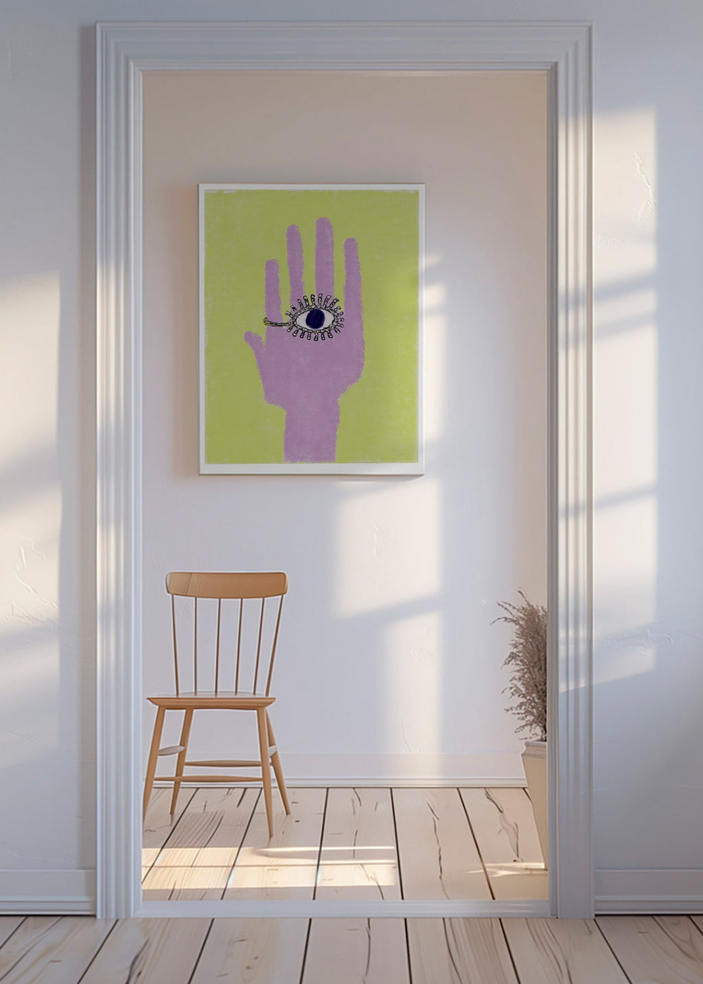 Ilustración de mano con ojo en la palma – Canvas