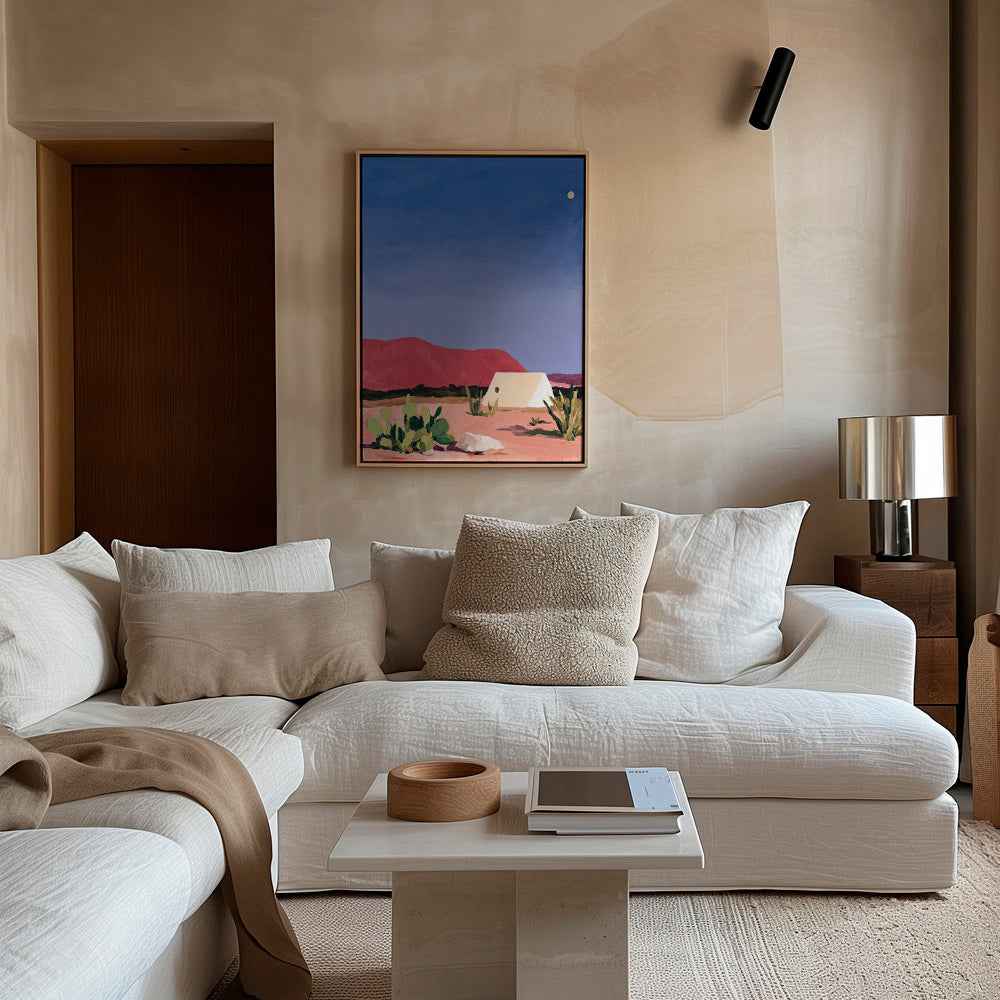 Landscape art: desert tent and cacti