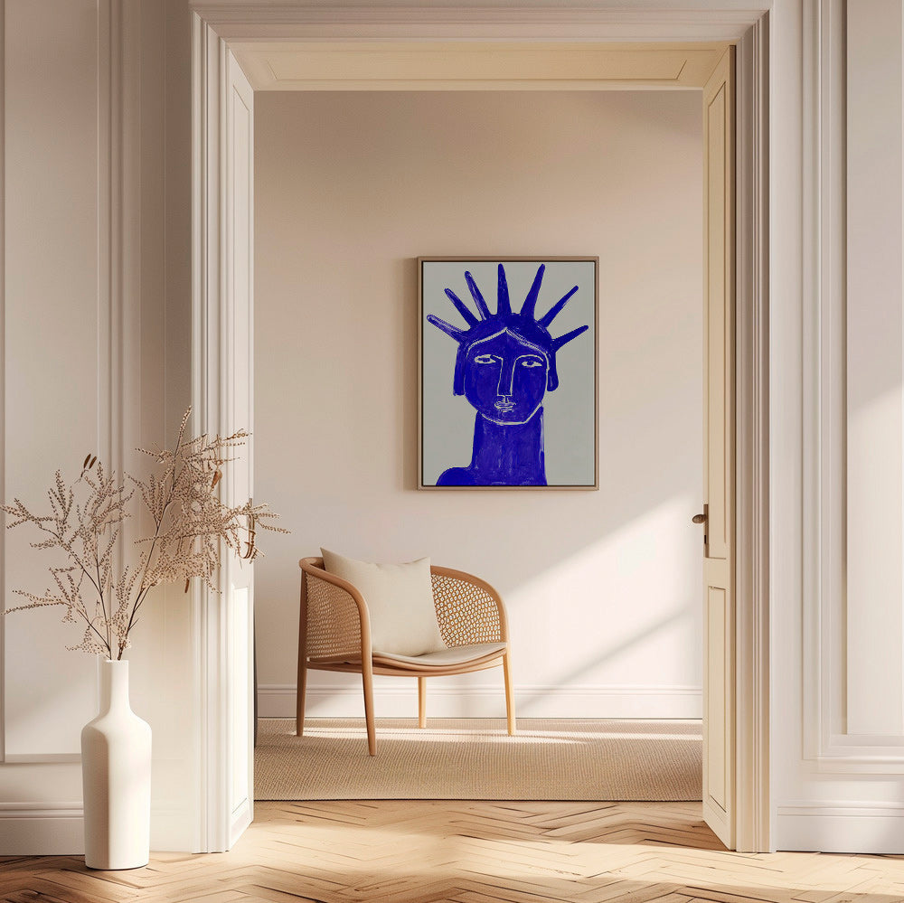 Blue face illustration