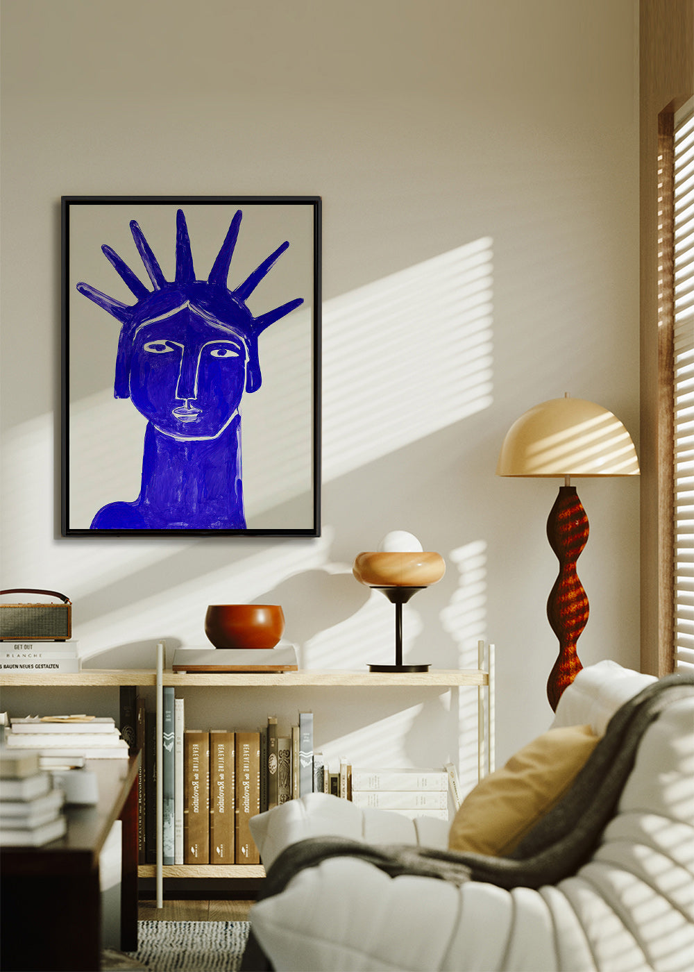 Blue face illustration
