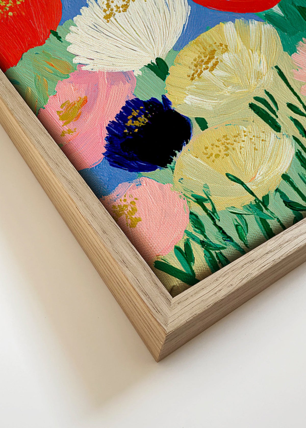 Lámina botánica con amapolas a brochazos – Canvas detail