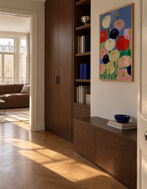 Floral Symphony - Framed poster in an interior