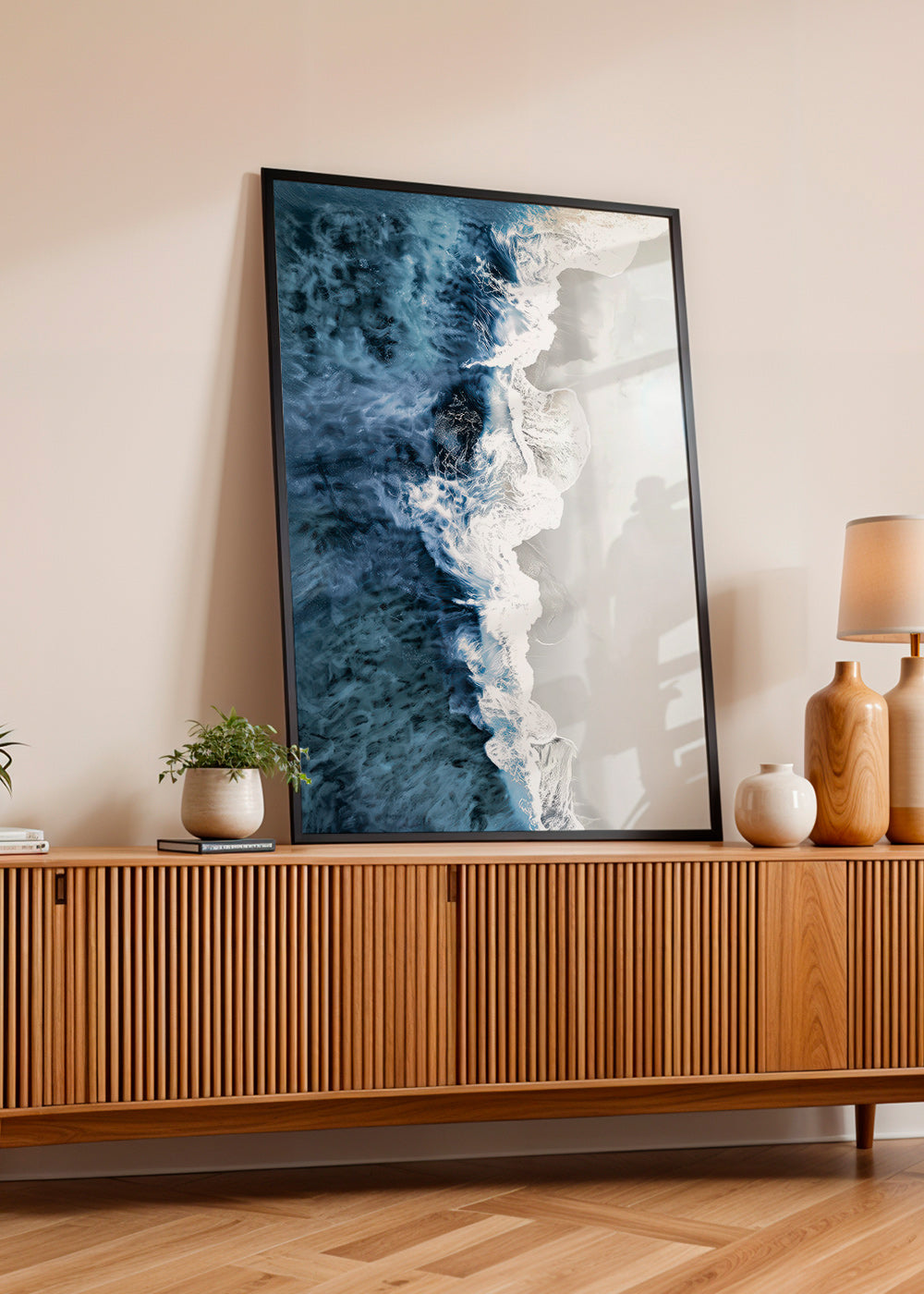 Cuadro de paisaje con oleaje aéreo y espuma gráfica – Product2