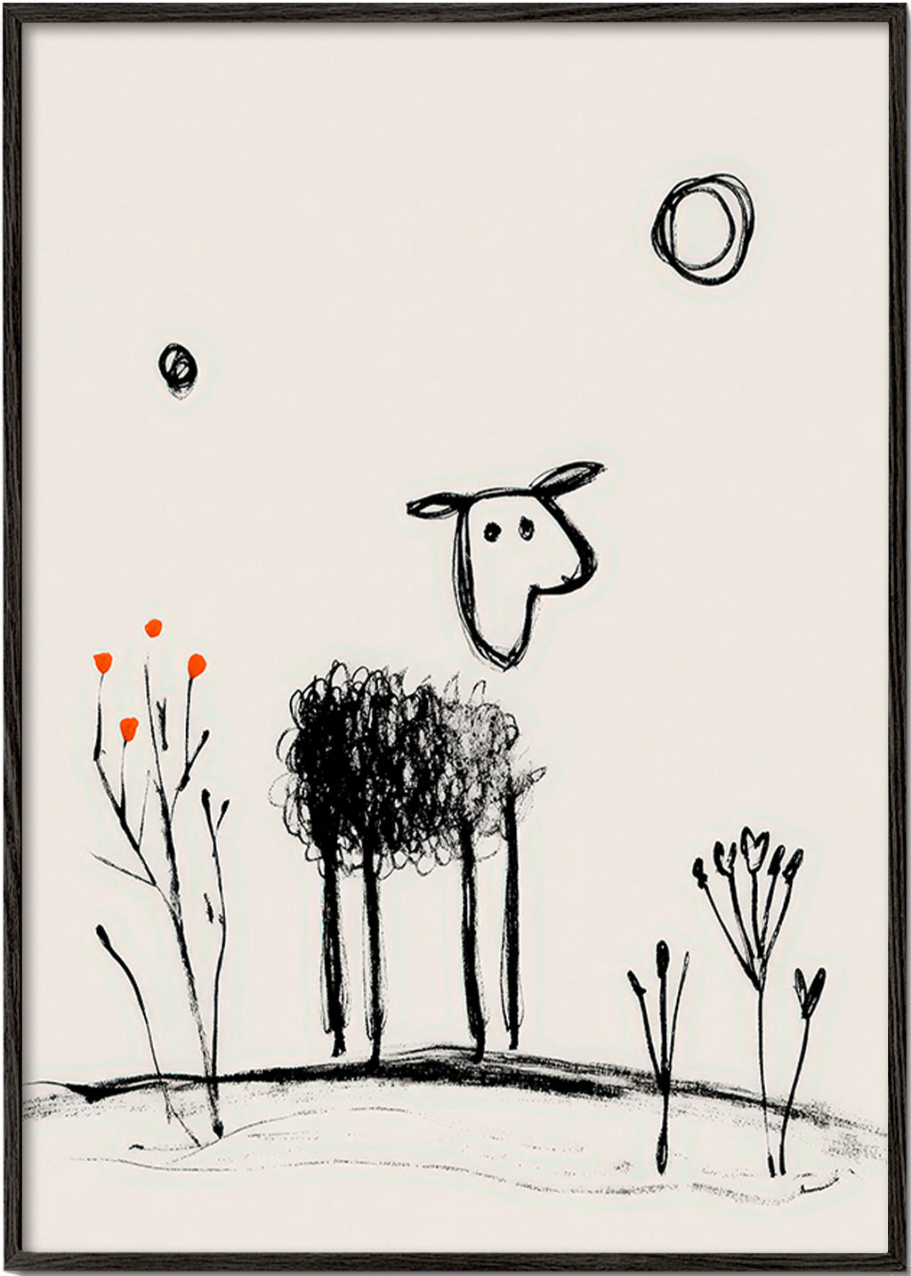 Minimal sheep line drawing