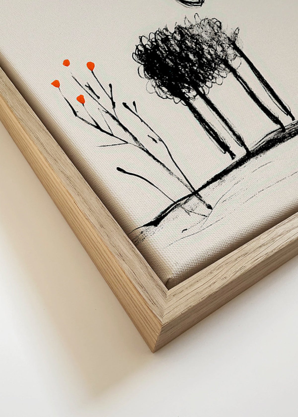 Cuadro oveja minimalista dibujo a mano – Canvas detail