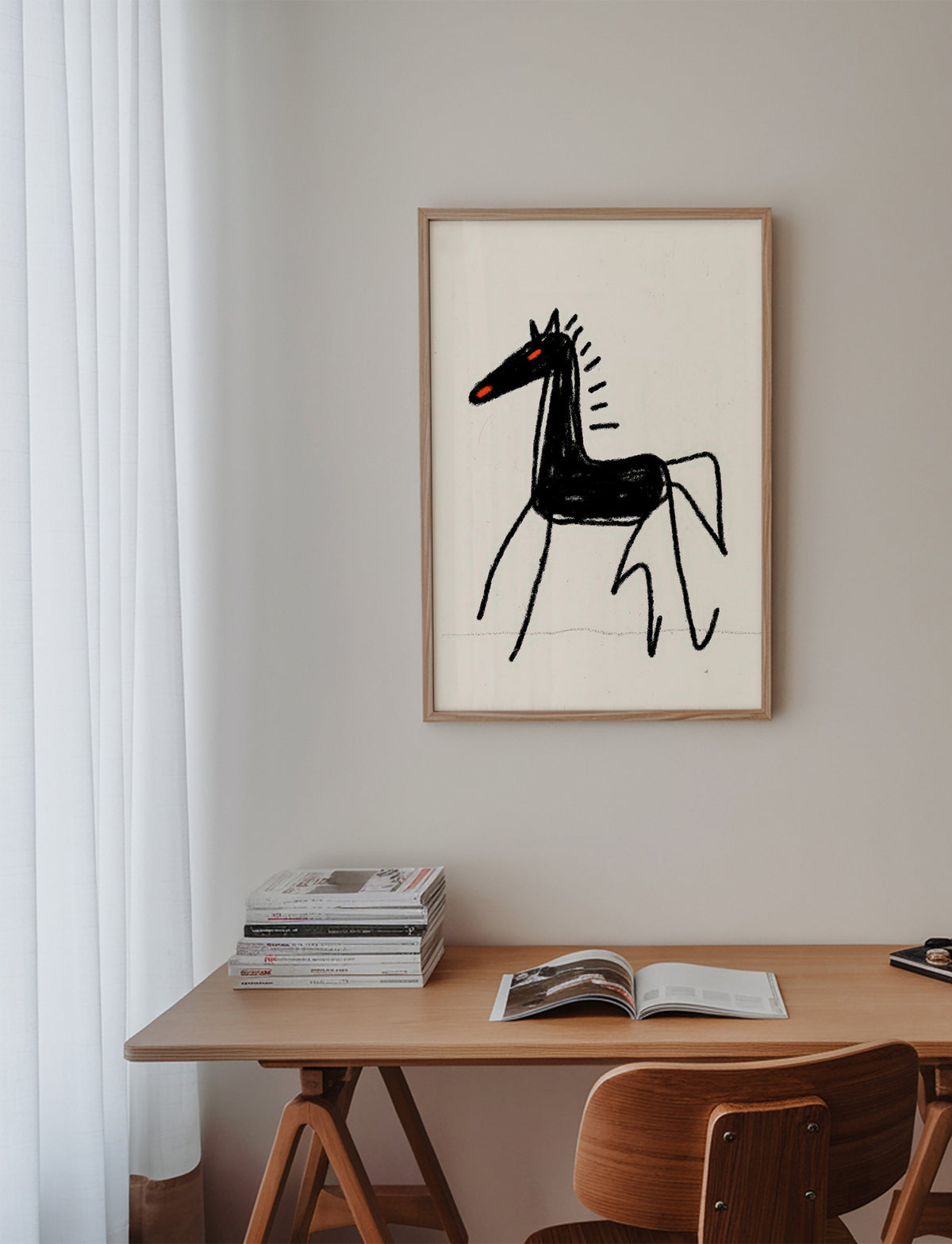 Cuadro caballo esquemático negro – Product1