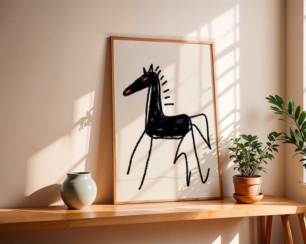 Black horse sketch artwork