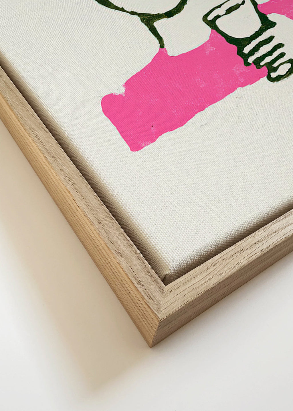Ilustración floral con figura y vaso – Canvas detail