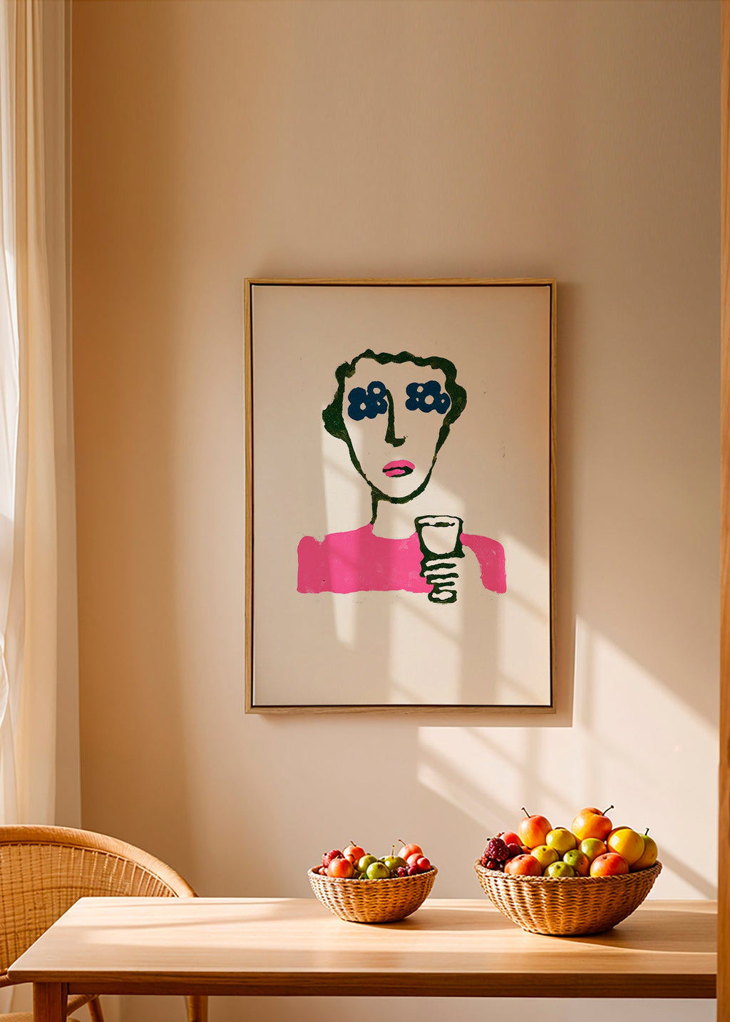 Ilustración floral con figura y vaso – Canvas2