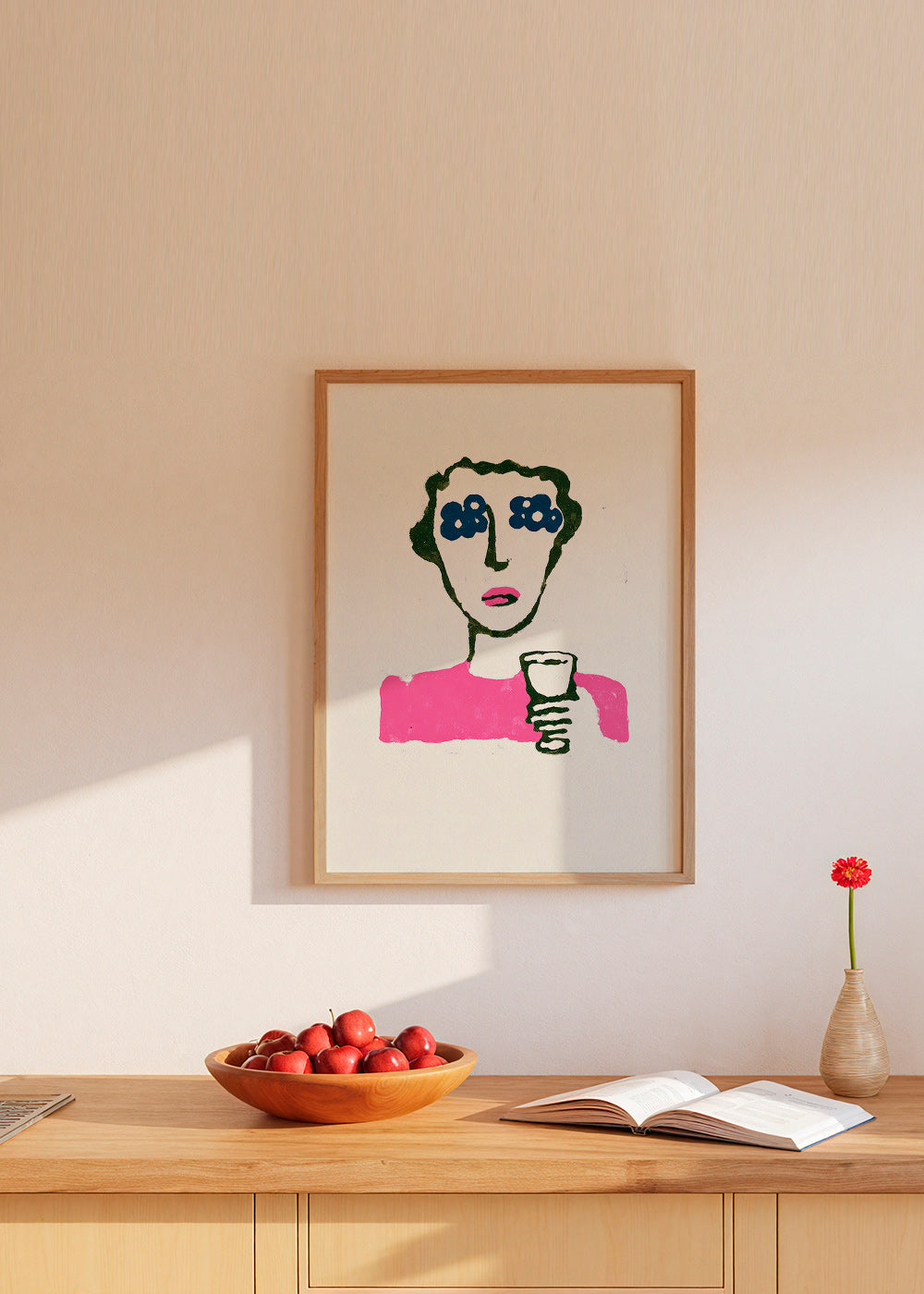 Ilustración floral con figura y vaso – Product2