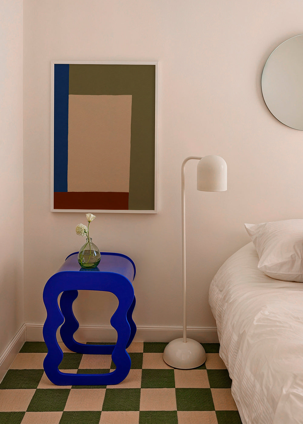 Cuadro geométrico con rectángulo central beige – Product3
