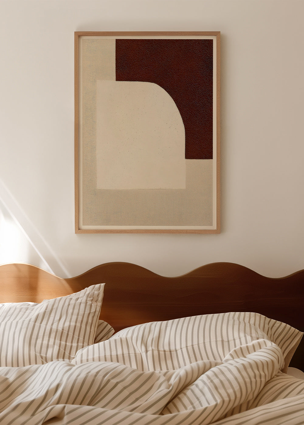 Abstract arch artwork in warm neutrals