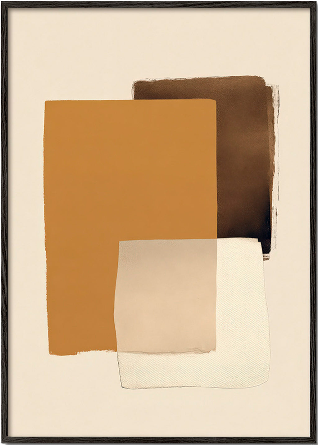 Abstract artwork in ochre layers