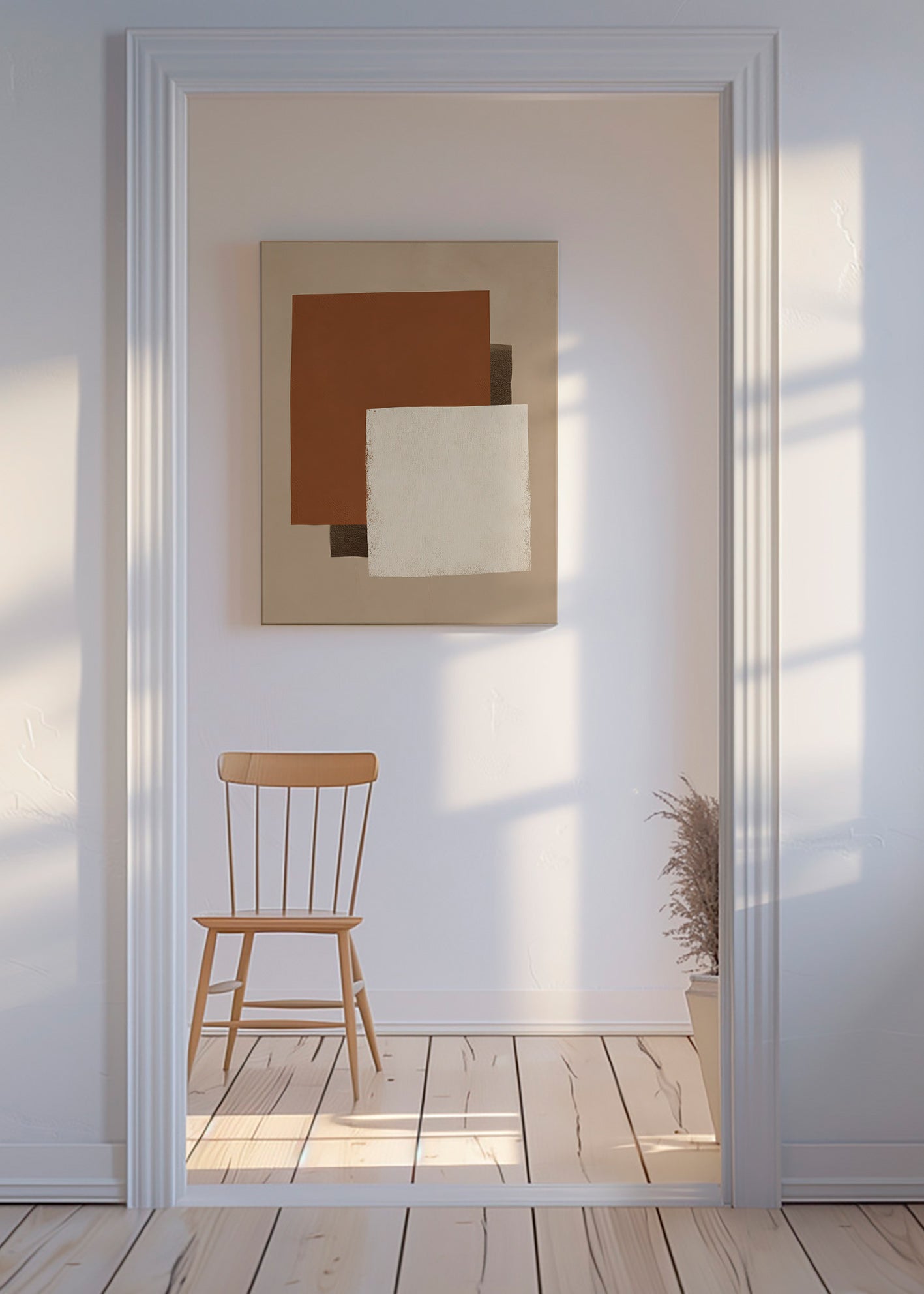 Geometric poster with earthy blocks