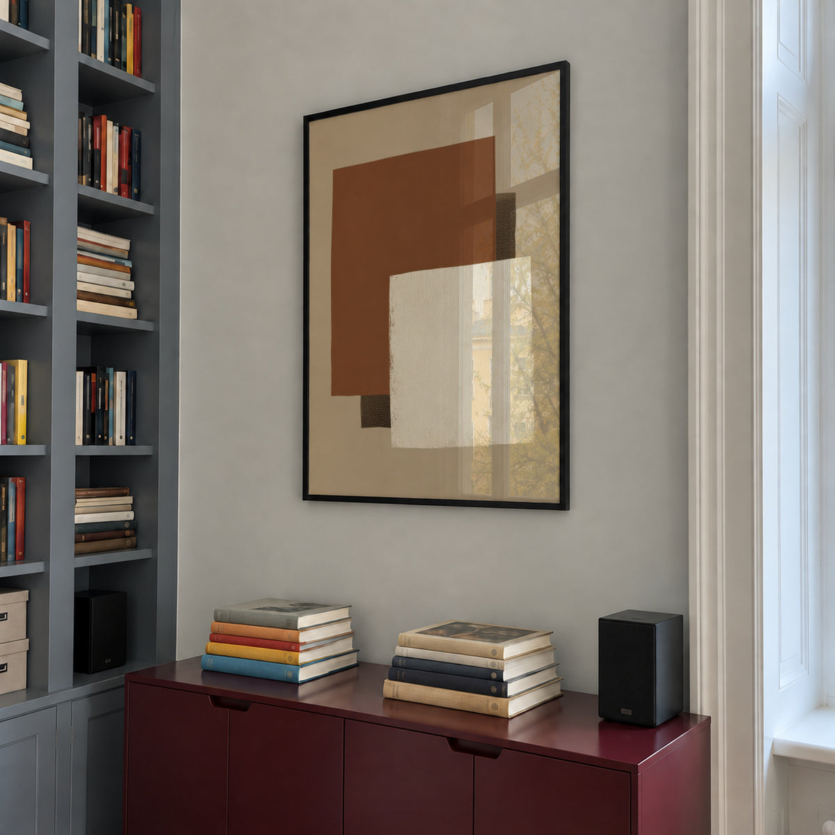Clay Balance - Framed poster in an interior