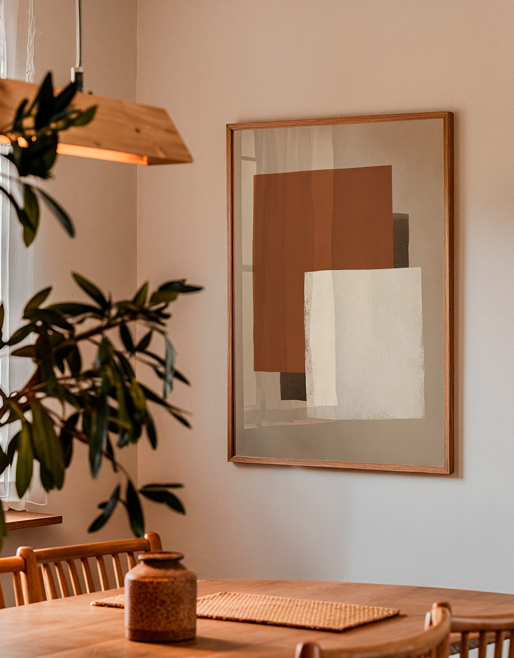 Geometric poster with earthy blocks