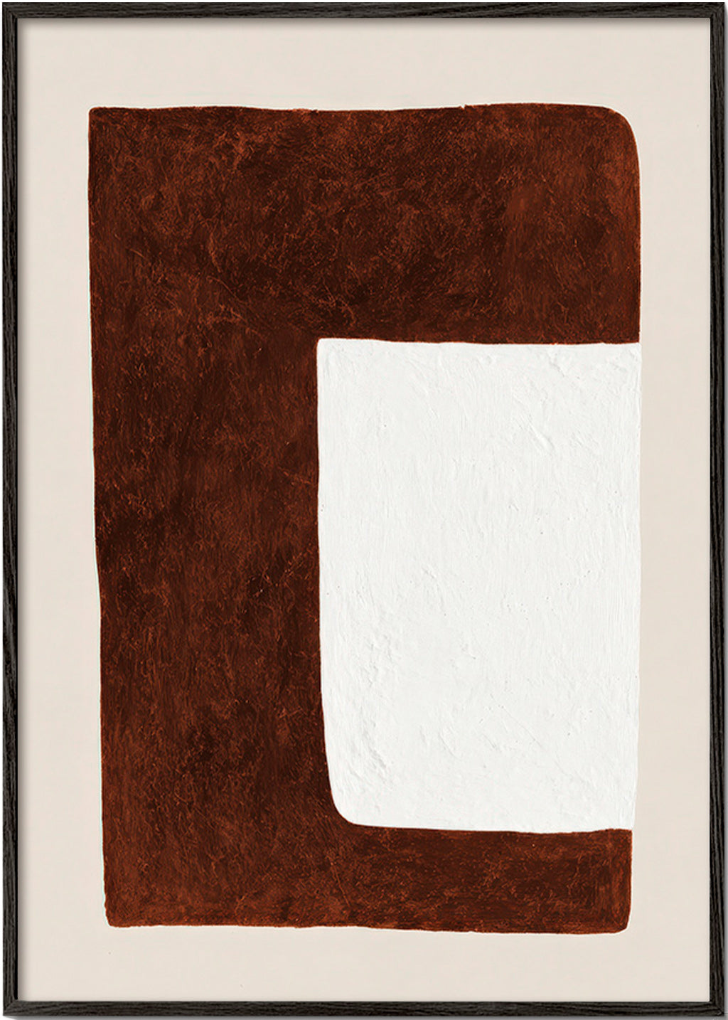 Cuadro abstracto: Forma chocolate minimal – Black Frame