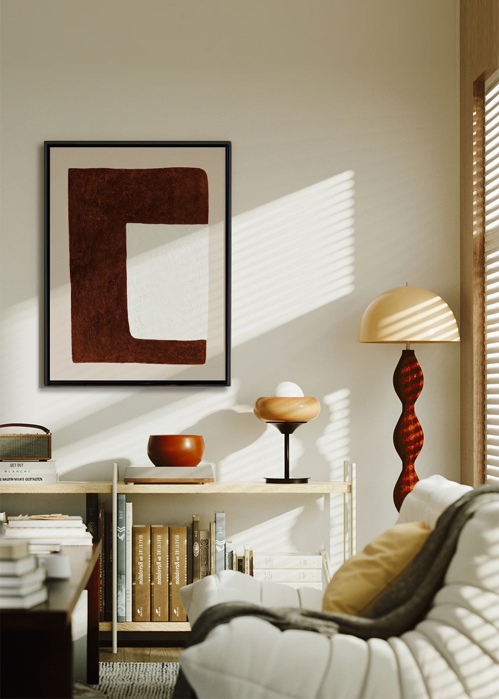 Cuadro abstracto: Forma chocolate minimal – Canvas2