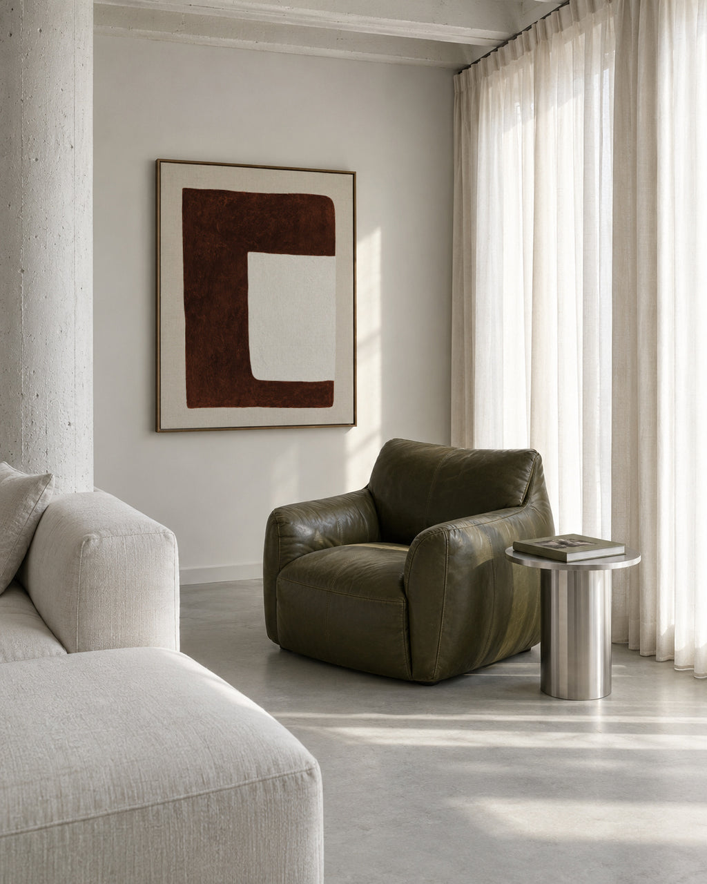 Chocolate Form - Framed canvas in an interior